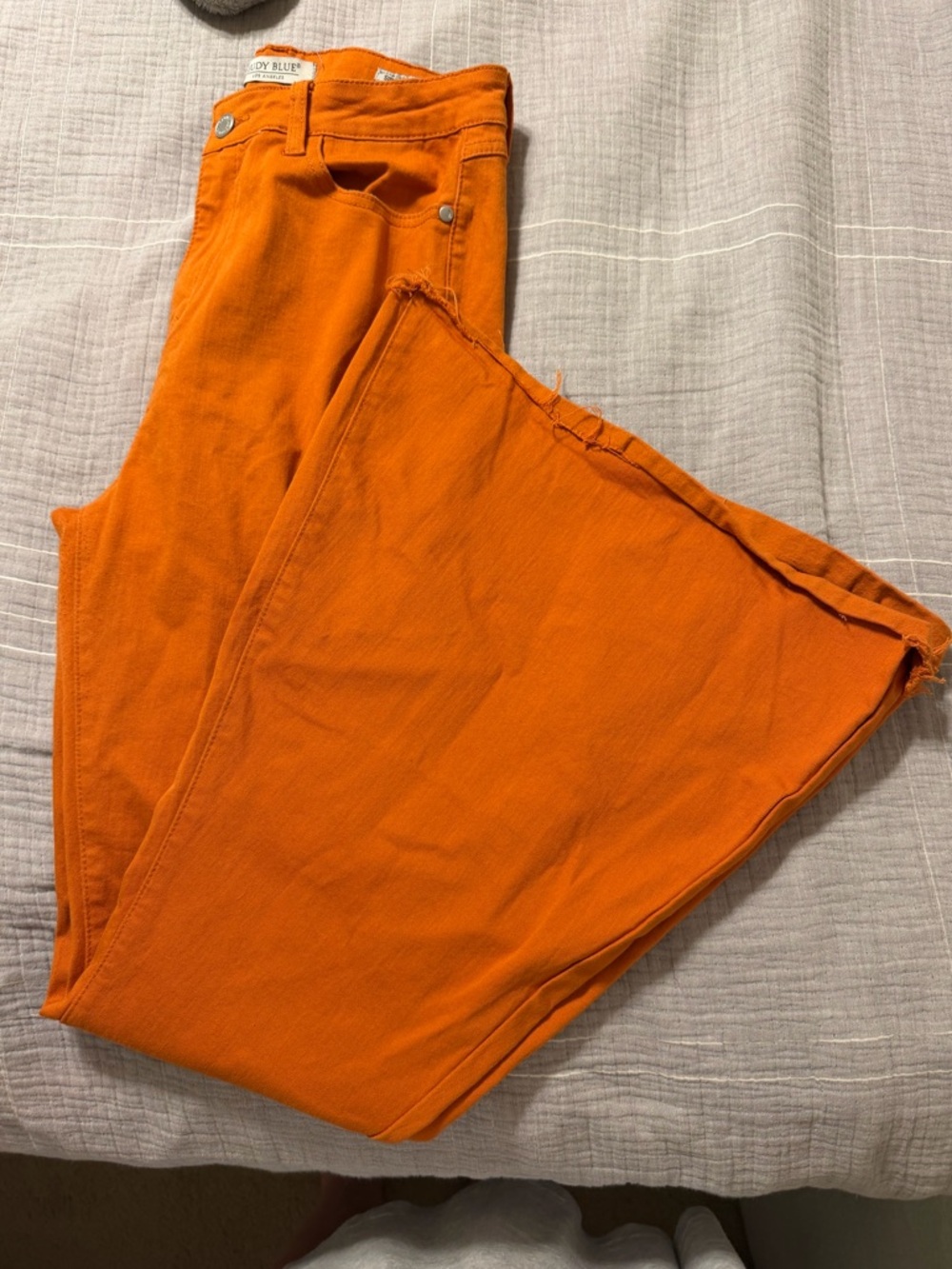 Judy Blue Womens Bellbottom Jeans Orange Stretch Super Flare